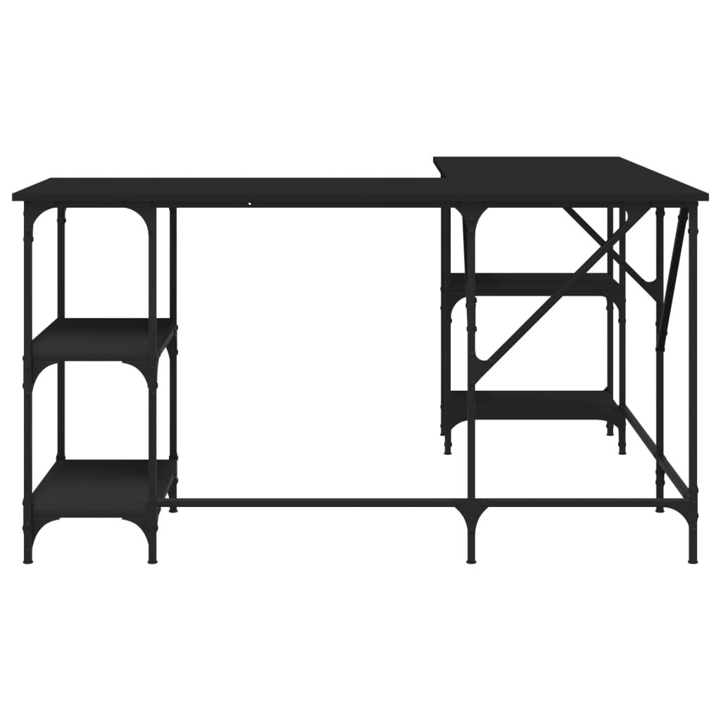 vidaXL Schreibtisch Schwarz 139x139x75 cm Holzwerkstoff