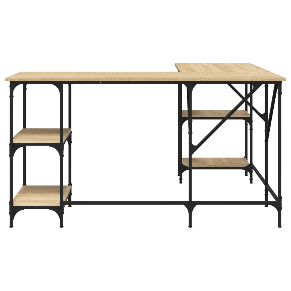 vidaXL Schreibtisch Sonoma-Eiche 139x139x75 cm Holzwerkstoff