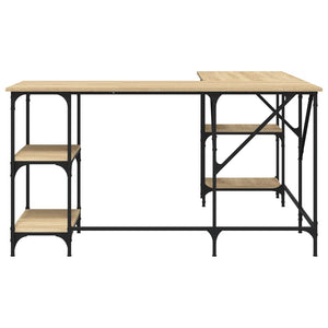 vidaXL Schreibtisch Sonoma-Eiche 139x139x75 cm Holzwerkstoff