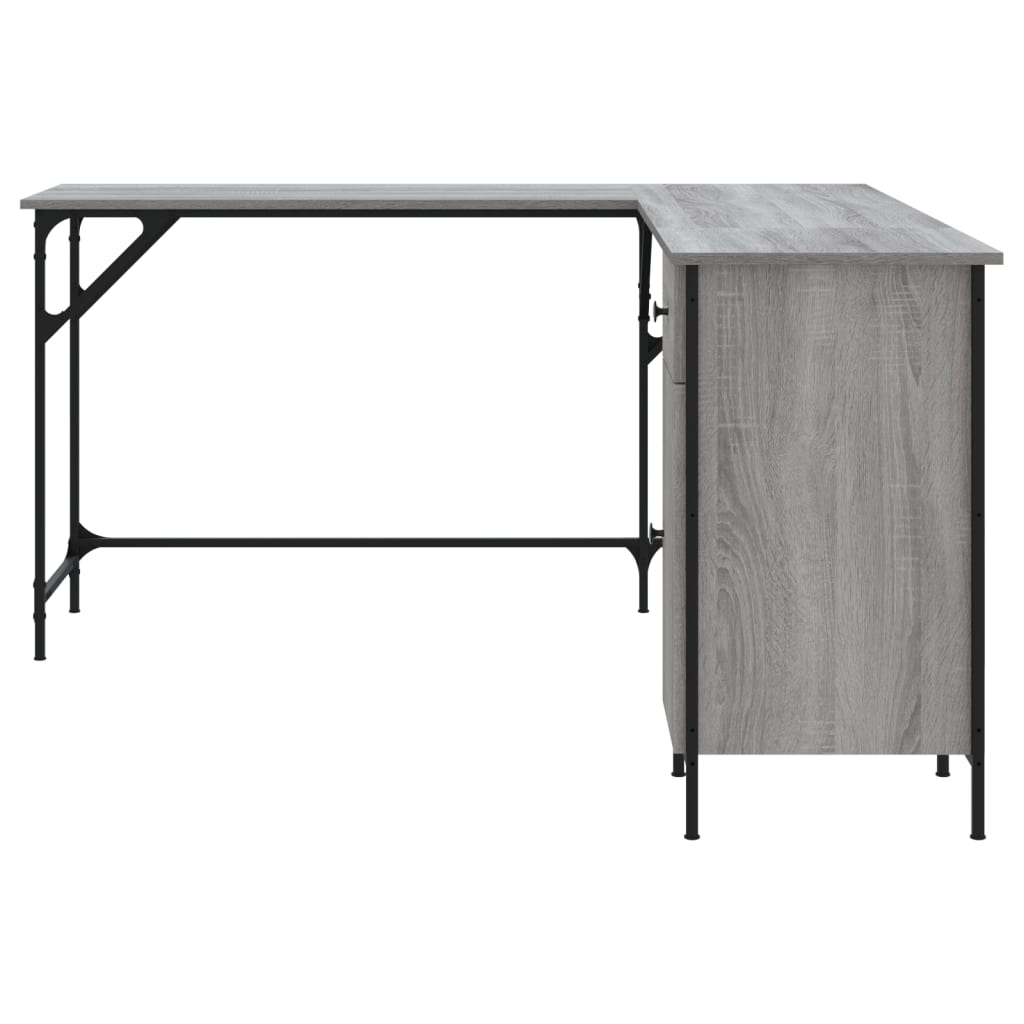 vidaXL Schreibtisch Grau Sonoma 141x141x75 cm Holzwerkstoff