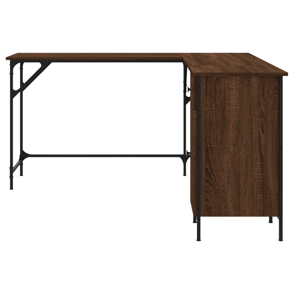 vidaXL Schreibtisch Braun Eichen-Optik 141x141x75 cm Holzwerkstoff