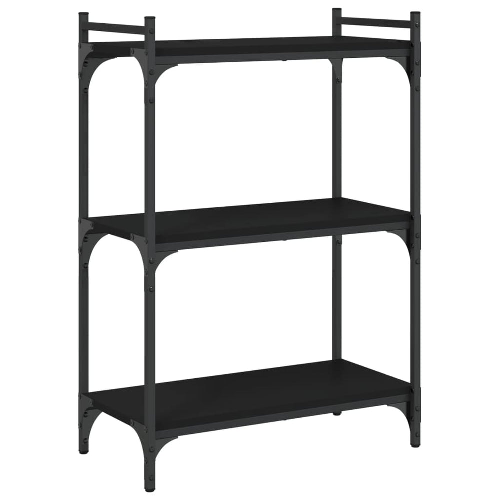 Bücherregal 3 Böden Schwarz 60x30x86 cm Holzwerkstoff Stilecasa