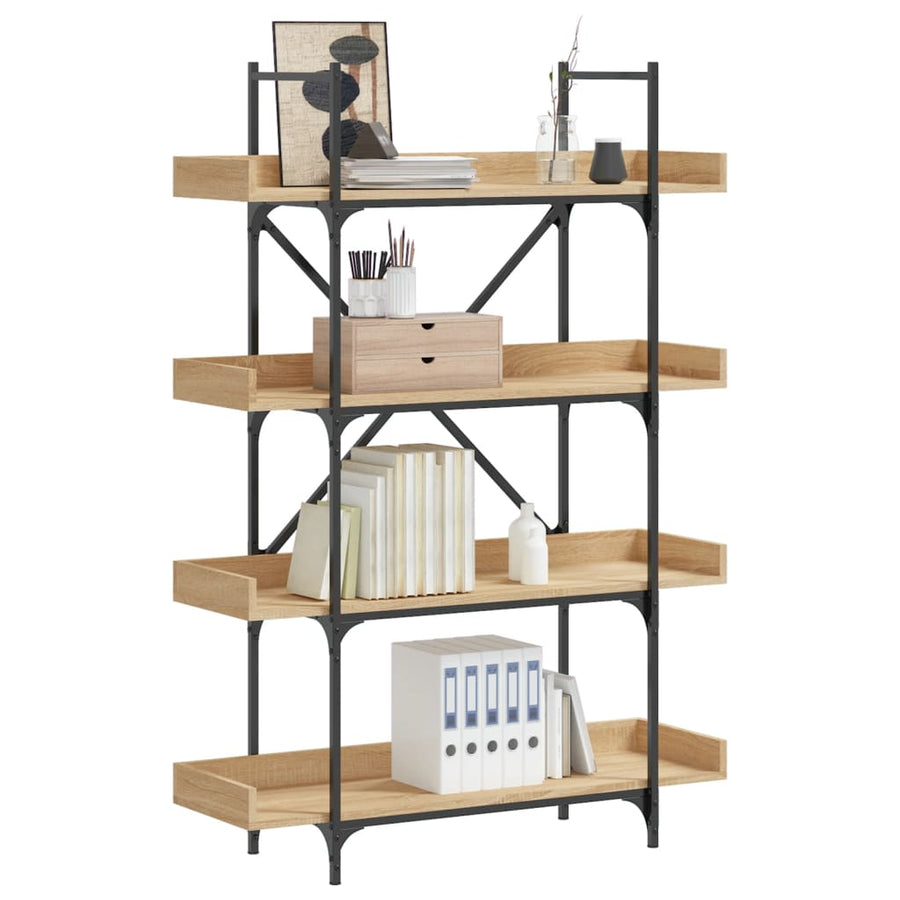 Bücherregal 4 Böden Sonoma-Eiche 100x33x145,5 cm Holzwerkstoff Stilecasa