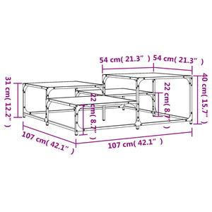 Couchtisch Braun Eichen-Optik 107x107x40 cm Holzwerkstoff