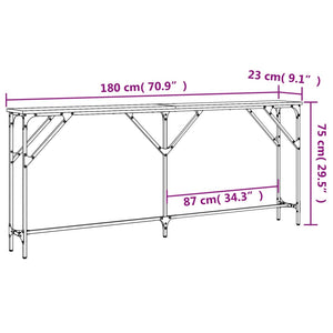 vidaXL Konsolentisch Räuchereiche 180x23x75 cm Holzwerkstoff