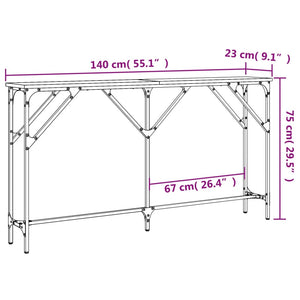 Konsolentisch Grau Sonoma 140x23x75 cm Holzwerkstoff