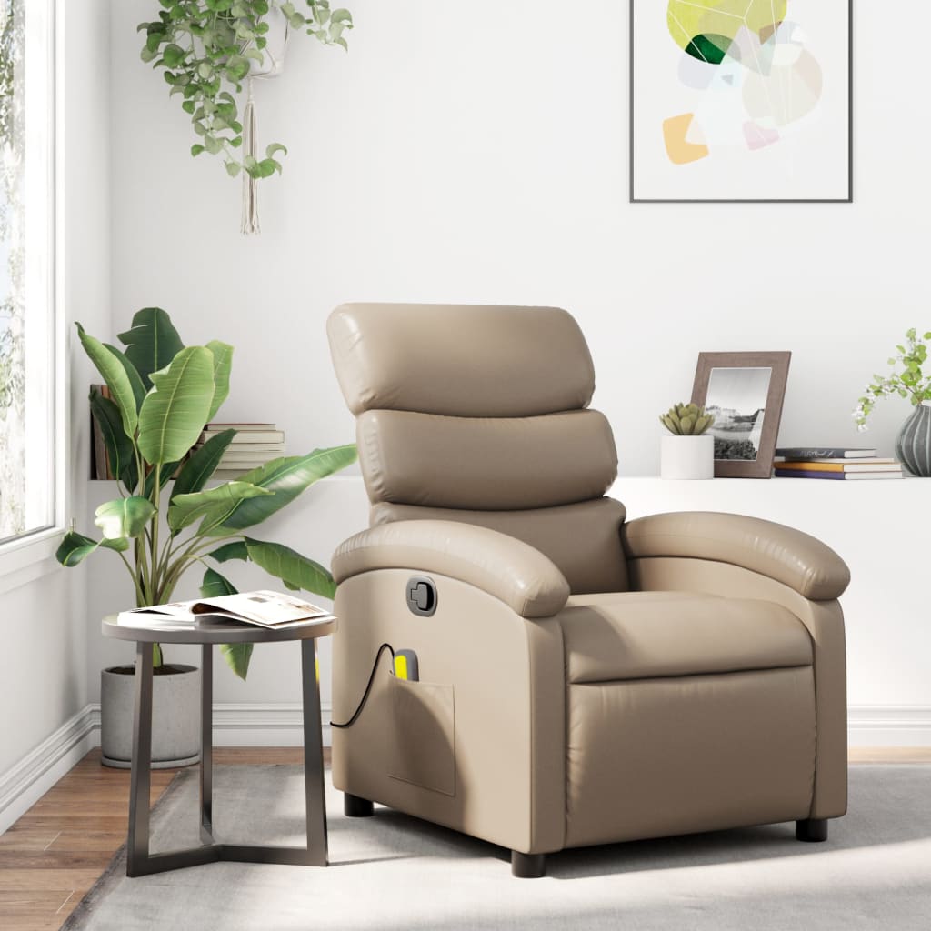 vidaXL Massagesessel Cappuccino-Braun Kunstleder