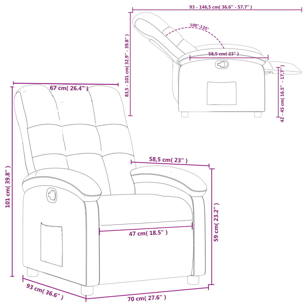 vidaXL Relaxsessel Dunkelbraun Stoff