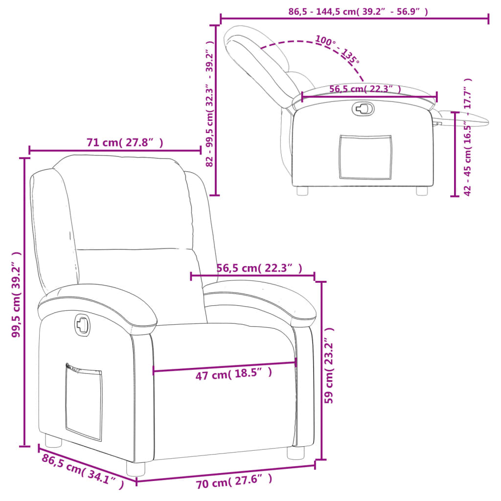 vidaXL Relaxsessel Braun Stoff