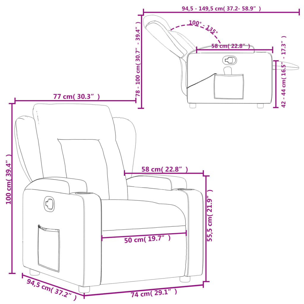 vidaXL Relaxsessel Braun Kunstleder