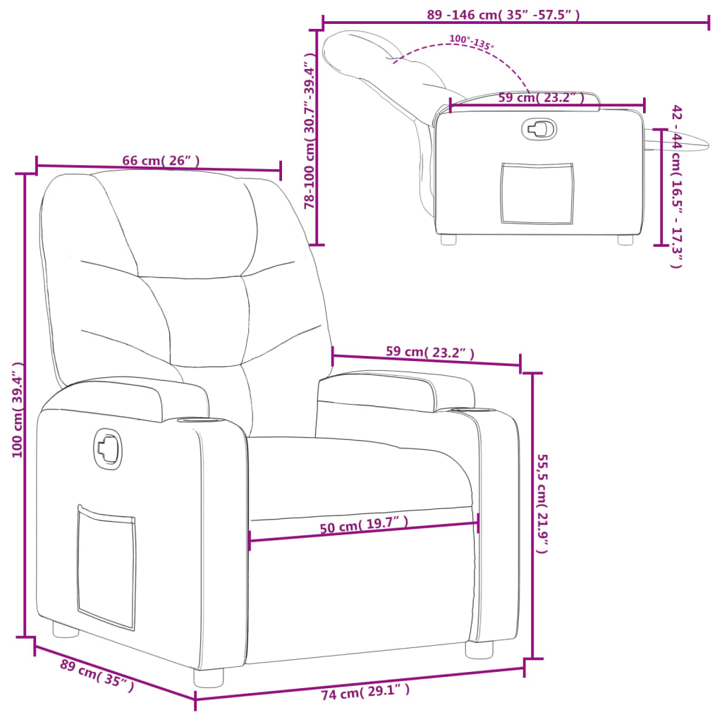 vidaXL Relaxsessel Braun Stoff