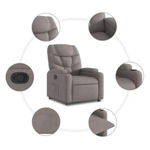 vidaXL Relaxsessel Taupe Stoff