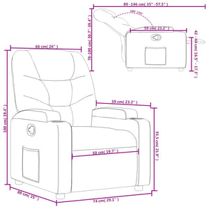 vidaXL Relaxsessel Taupe Stoff