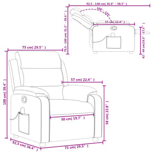 vidaXL Massagesessel Taupe Stoff