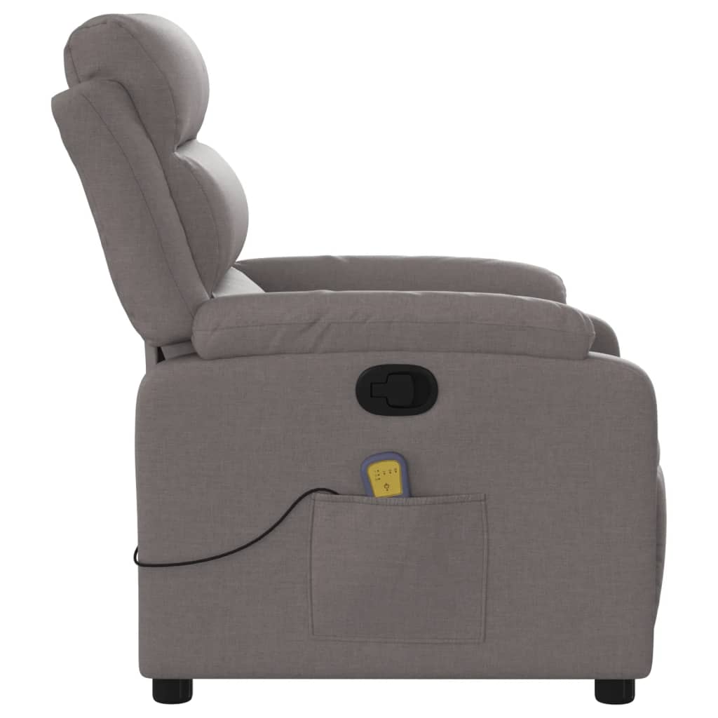 vidaXL Massagesessel Taupe Stoff