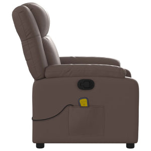 vidaXL Massagesessel Braun Kunstleder