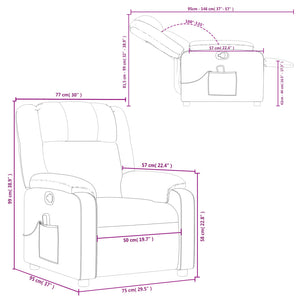 vidaXL Massagesessel Braun Stoff