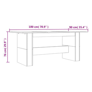 Esstisch Räuchereiche 180x90x76 cm Holzwerkstoff Stilecasa