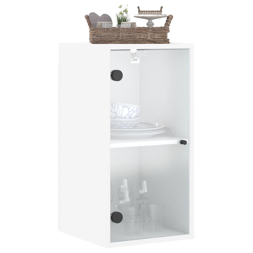 vidaXL Wandschrank mit Glastüren Weiß 35x37x68,5 cm