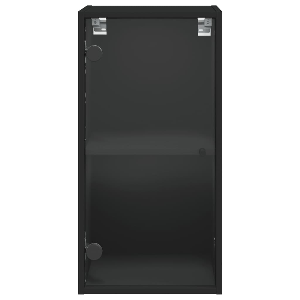 vidaXL Wandschrank mit Glastüren Schwarz 35x37x68,5 cm