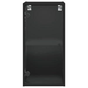 vidaXL Wandschrank mit Glastüren Schwarz 35x37x68,5 cm