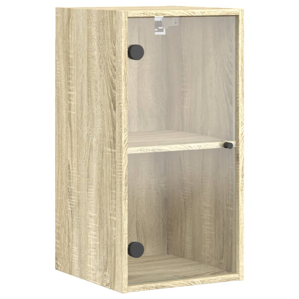 vidaXL Wandschrank mit Glastüren Sonoma-Eiche 35x37x68,5 cm