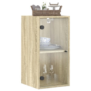 vidaXL Wandschrank mit Glastüren Sonoma-Eiche 35x37x68,5 cm