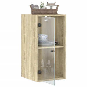 vidaXL Wandschrank mit Glastüren Sonoma-Eiche 35x37x68,5 cm