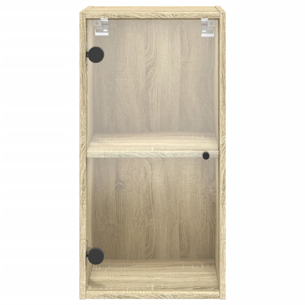 vidaXL Wandschrank mit Glastüren Sonoma-Eiche 35x37x68,5 cm