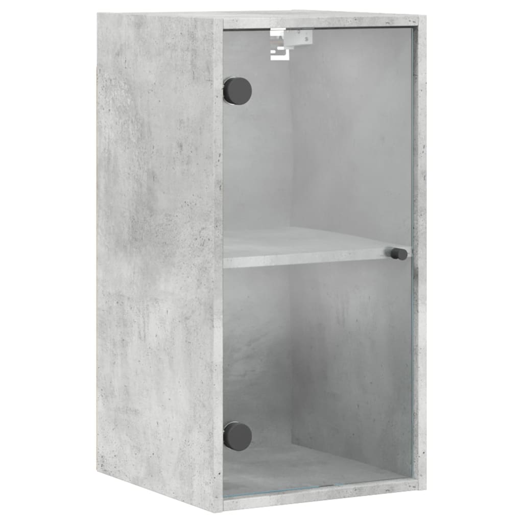 vidaXL Wandschrank mit Glastüren Betongrau 35x37x68,5 cm