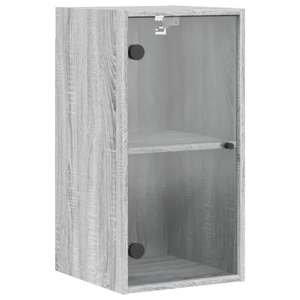 vidaXL Wandschrank mit Glastüren Grau Sonoma 35x37x68,5 cm