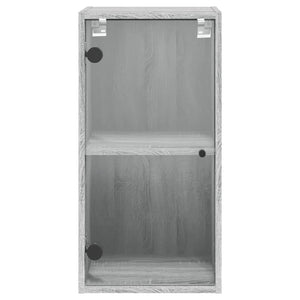 vidaXL Wandschrank mit Glastüren Grau Sonoma 35x37x68,5 cm