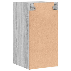 vidaXL Wandschrank mit Glastüren Grau Sonoma 35x37x68,5 cm