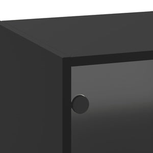 vidaXL Wandschrank mit Glastüren Schwarz 35x37x100 cm