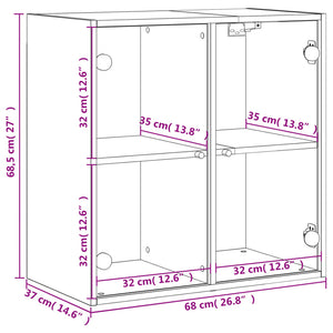 vidaXL Wandschrank mit Glastüren Weiß 68x37x68,5 cm