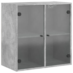 vidaXL Wandschrank mit Glastüren Betongrau 68x37x68,5 cm