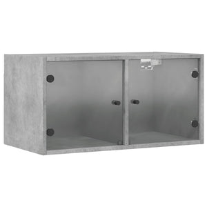 vidaXL Wandschrank mit Glastüren Betongrau 68,5x37x35 cm