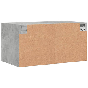 vidaXL Wandschrank mit Glastüren Betongrau 68,5x37x35 cm