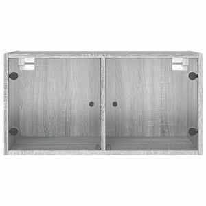 vidaXL Wandschrank mit Glastüren Grau Sonoma 68,5x37x35 cm