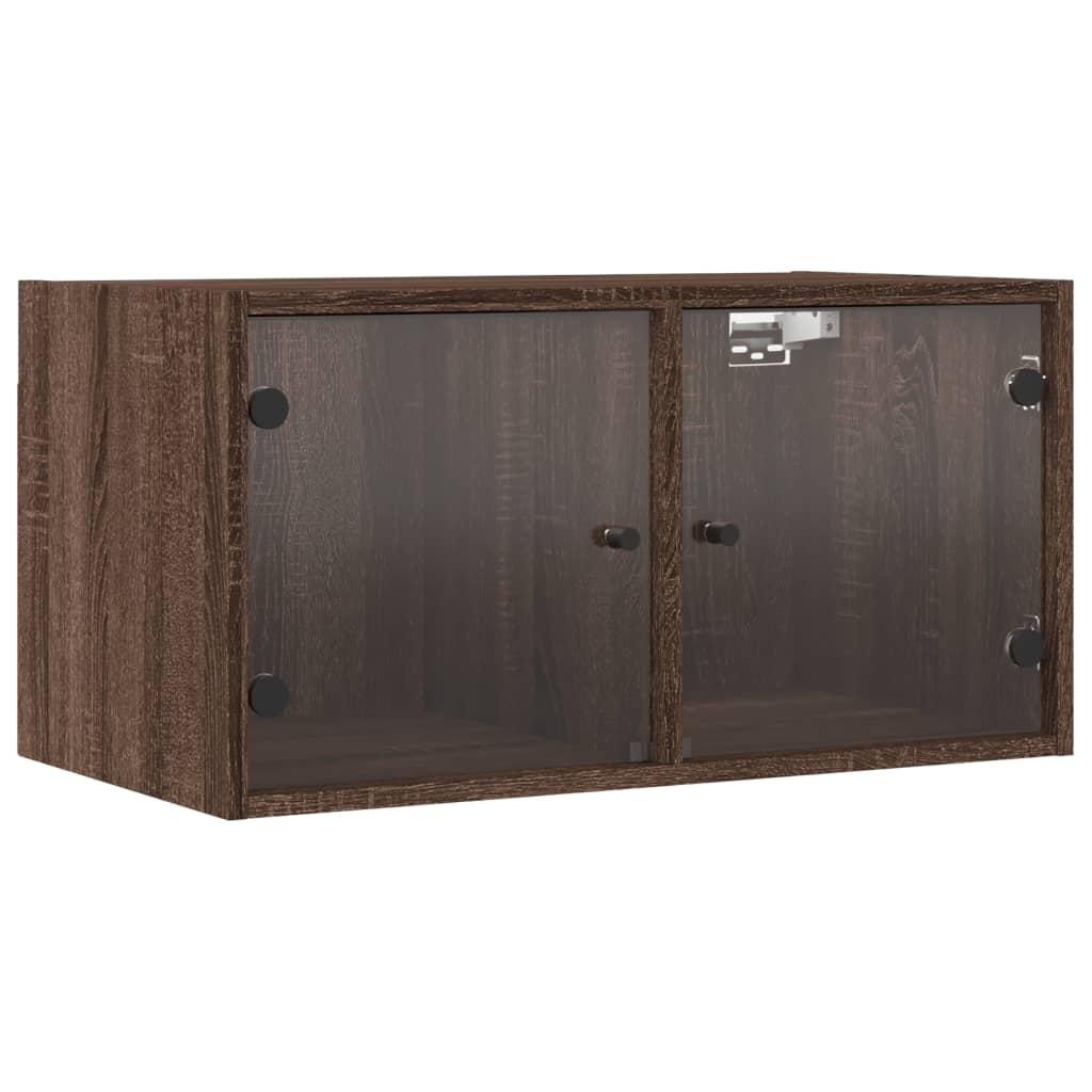 vidaXL Wandschrank mit Glastüren Braun Eichen-Optik 68,5x37x35 cm