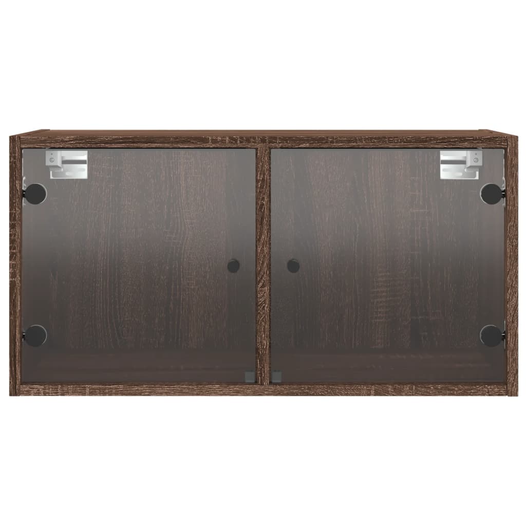 vidaXL Wandschrank mit Glastüren Braun Eichen-Optik 68,5x37x35 cm