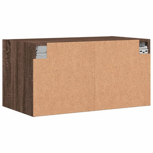 vidaXL Wandschrank mit Glastüren Braun Eichen-Optik 68,5x37x35 cm