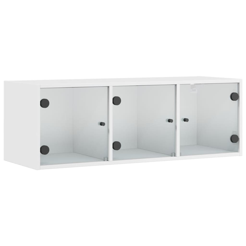 vidaXL Wandschrank mit Glastüren Weiß 102x37x35 cm