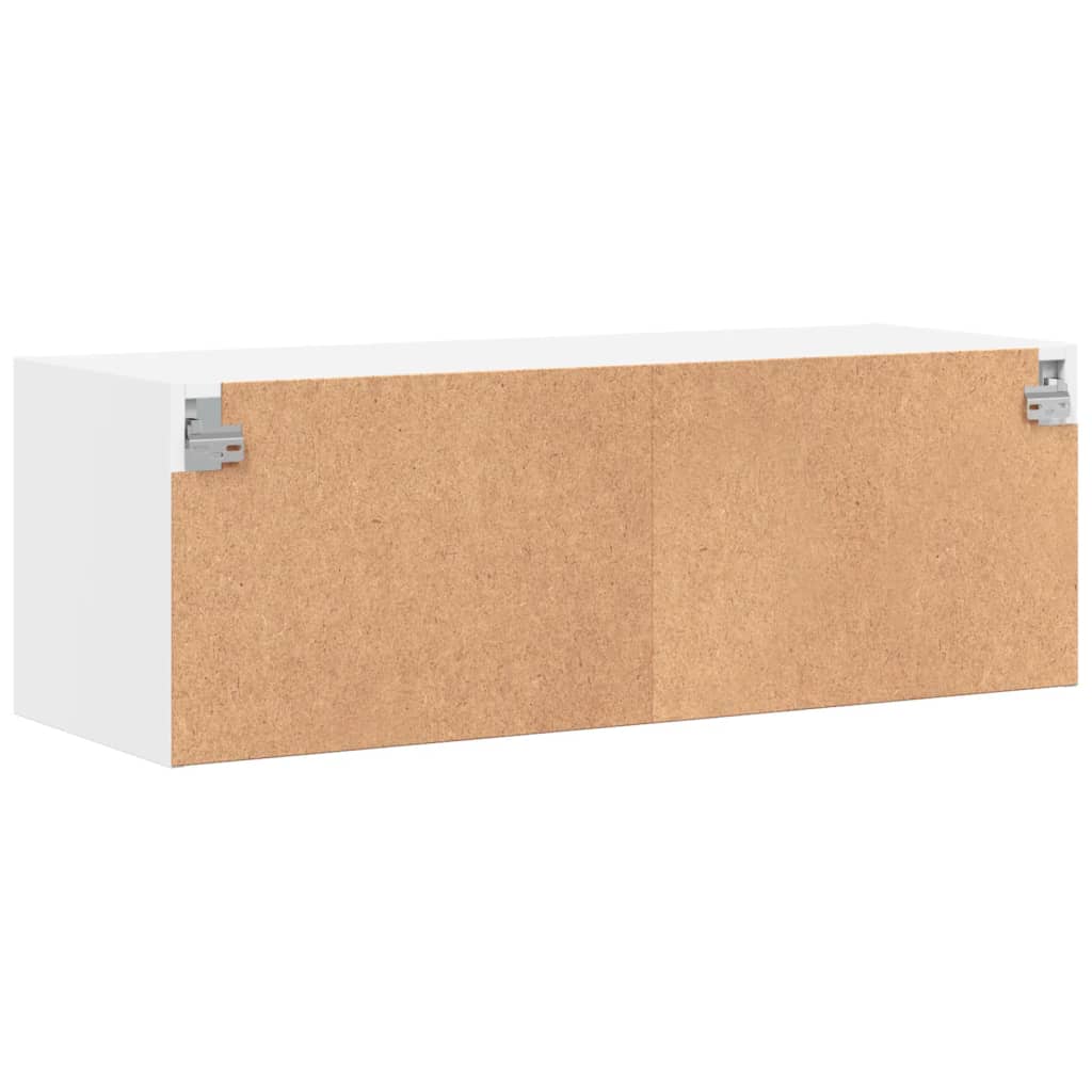 vidaXL Wandschrank mit Glastüren Weiß 102x37x35 cm