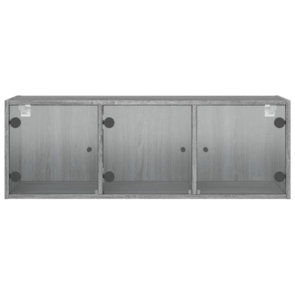 vidaXL Wandschrank mit Glastüren Grau Sonoma 102x37x35 cm