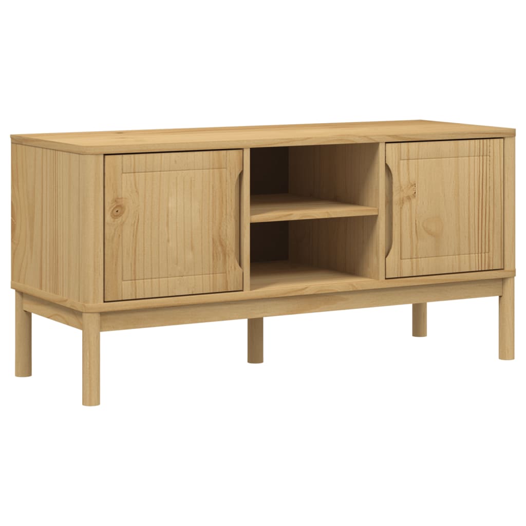 vidaXL TV-Schrank FLORO Wachsbraun 114x43x55 cm Massivholz Kiefer