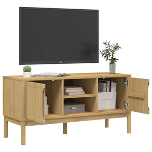 vidaXL TV-Schrank FLORO Wachsbraun 114x43x55 cm Massivholz Kiefer