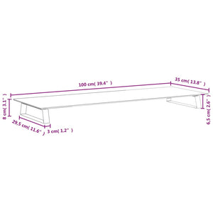 vidaXL Monitorständer Weiß 100x35x8 cm Hartglas und Metall