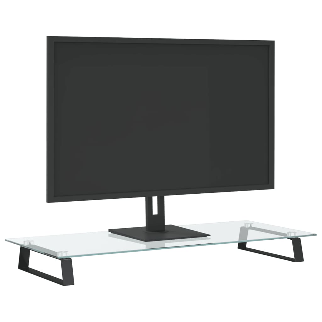 vidaXL Monitorständer Schwarz 80x35x8 cm Hartglas und Metall