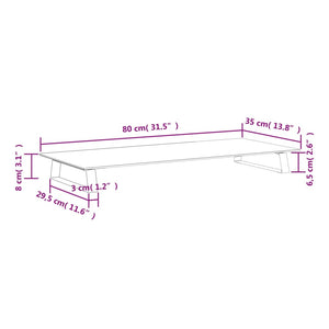 vidaXL Monitorständer Schwarz 80x35x8 cm Hartglas und Metall